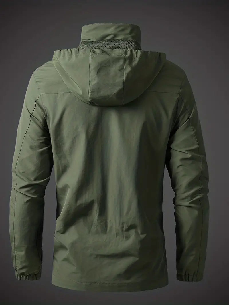 Heren Outdoorjas met Capuchon en Borstzak