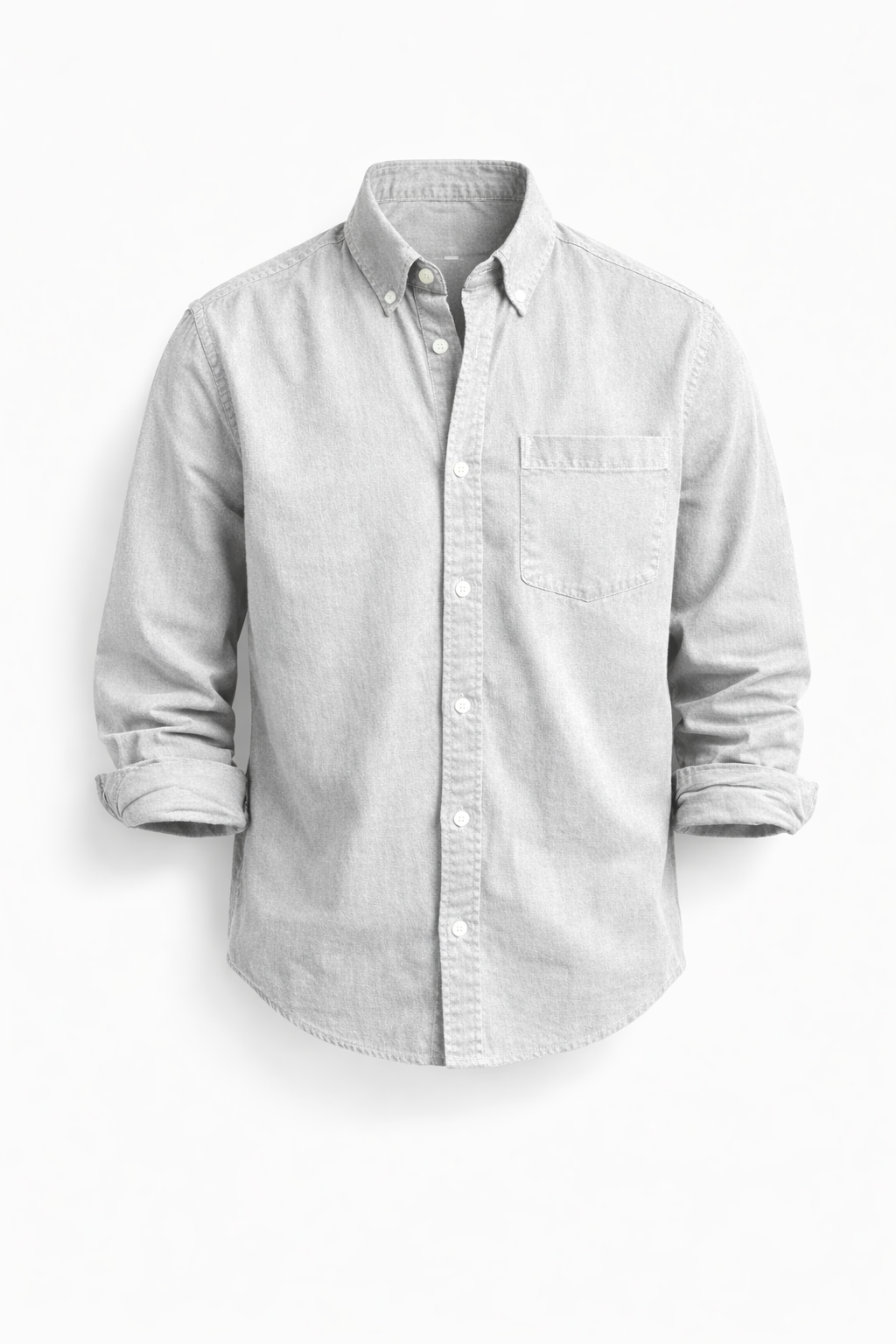 Heren Overhemd Lange Mouw met Button-down Kraag en Borstzak