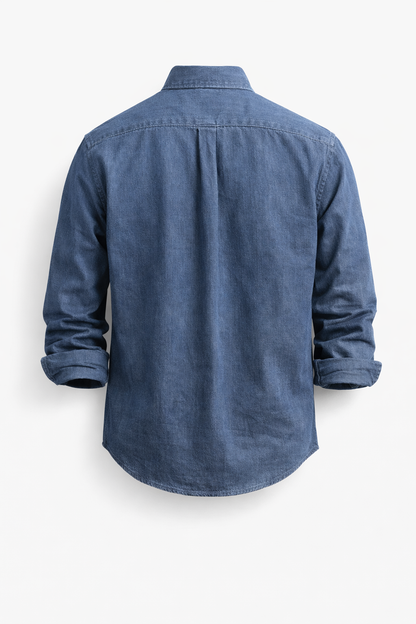 Heren Overhemd Lange Mouw met Button-down Kraag en Borstzak