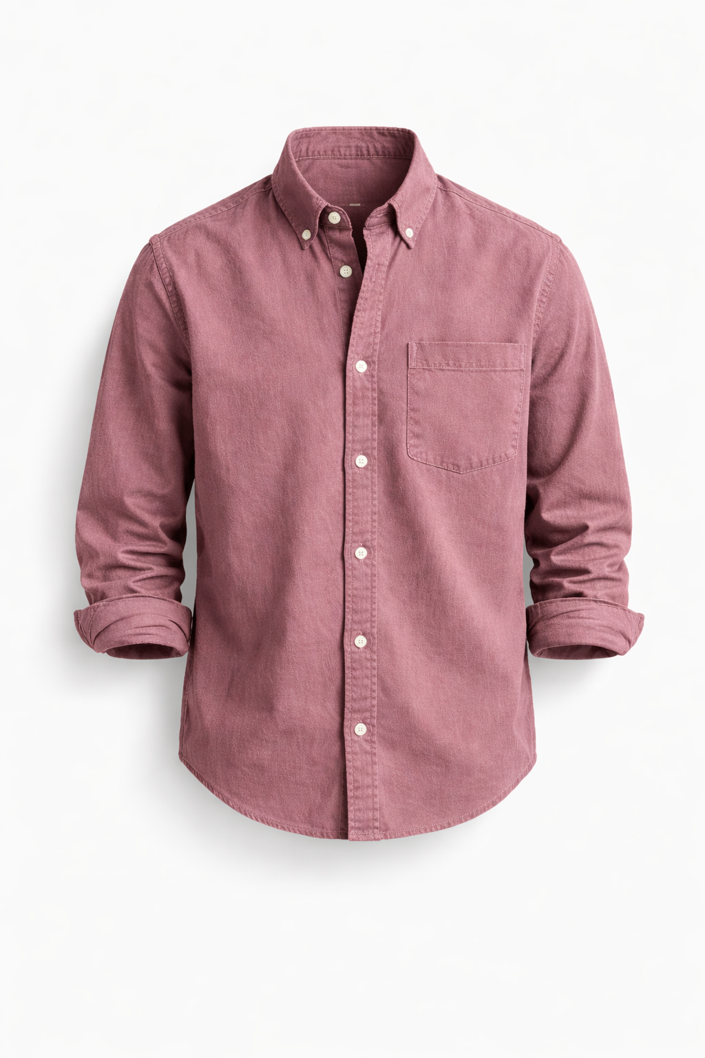 Heren Overhemd Lange Mouw met Button-down Kraag en Borstzak