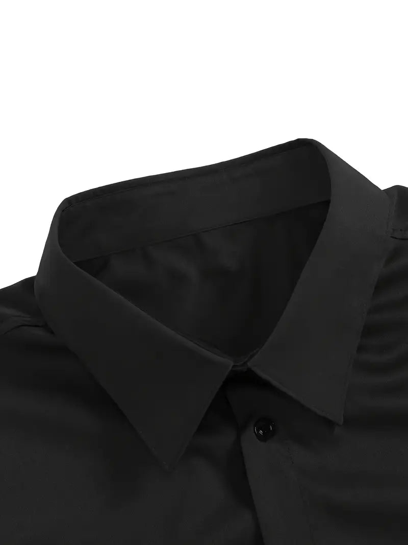 Heren Overhemd Lange Mouw met Klassieke Kraag en Slim Fit