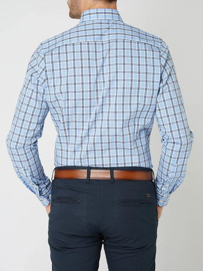 Heren Overhemd Lange Mouw met Ruitpatroon en Button-down Kraag