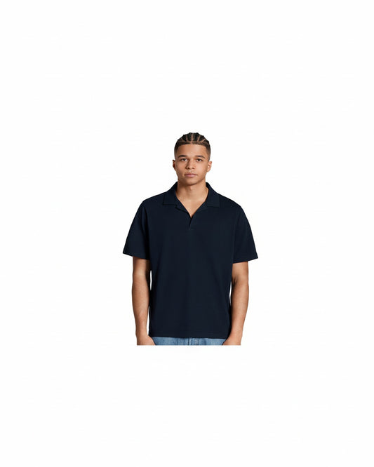 Heren Polo Korte Mouw met Open Kraag en Relaxed Fit