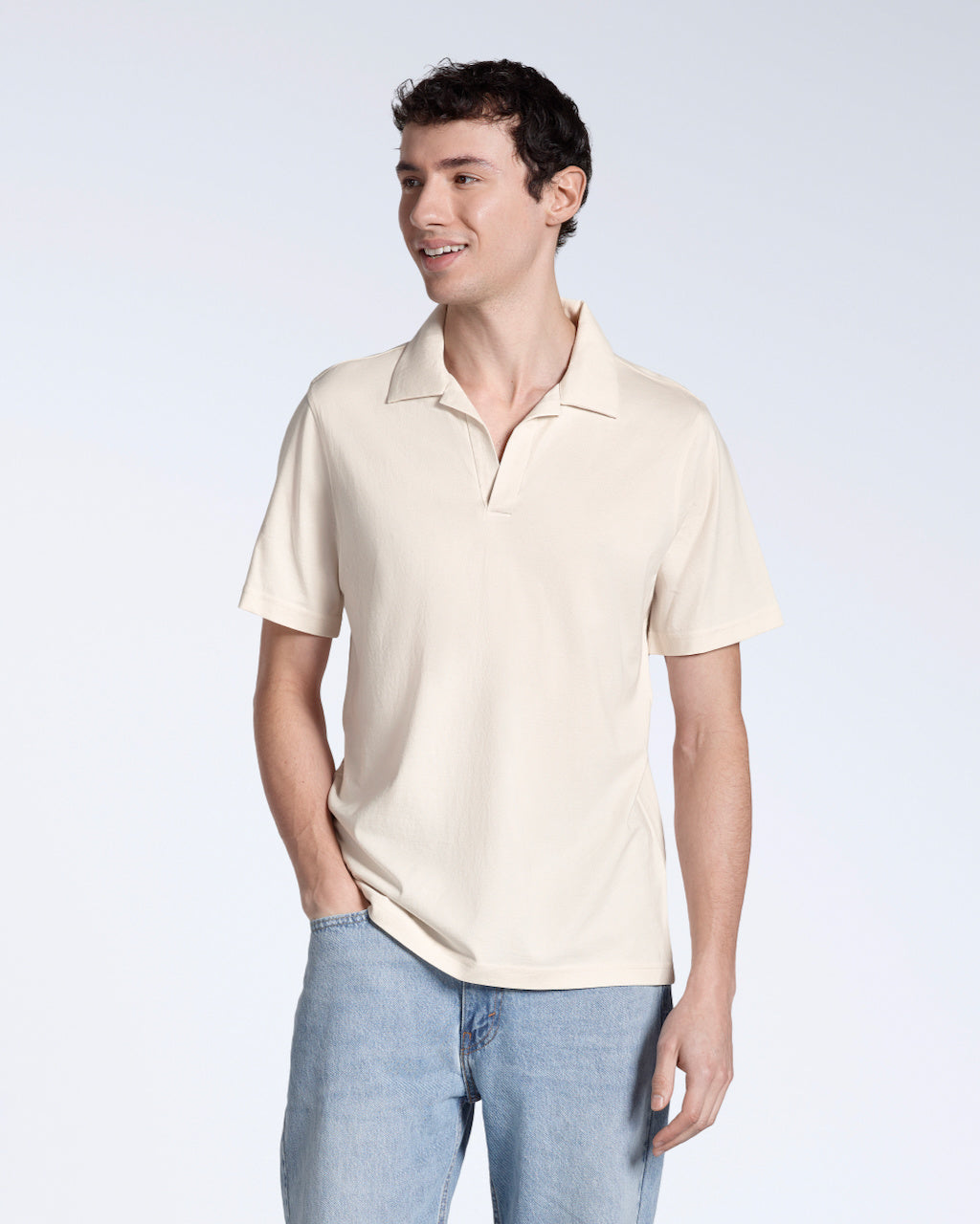 Heren Polo Korte Mouw met Open Kraag en Relaxed Fit