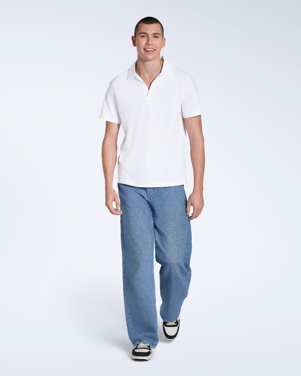 Heren Polo Korte Mouw met Open Kraag en Relaxed Fit