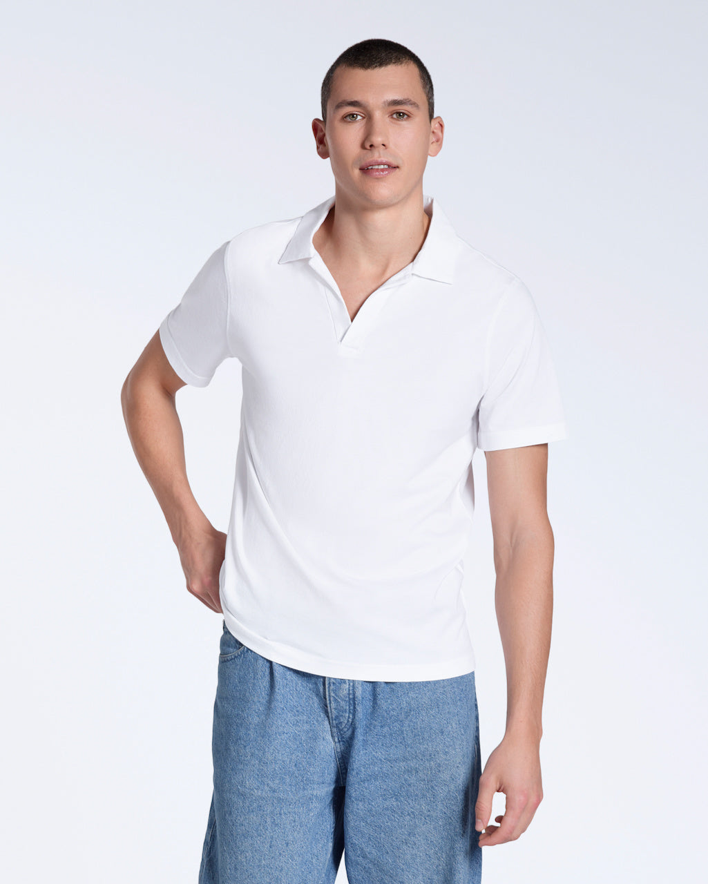 Heren Polo Korte Mouw met Open Kraag en Relaxed Fit