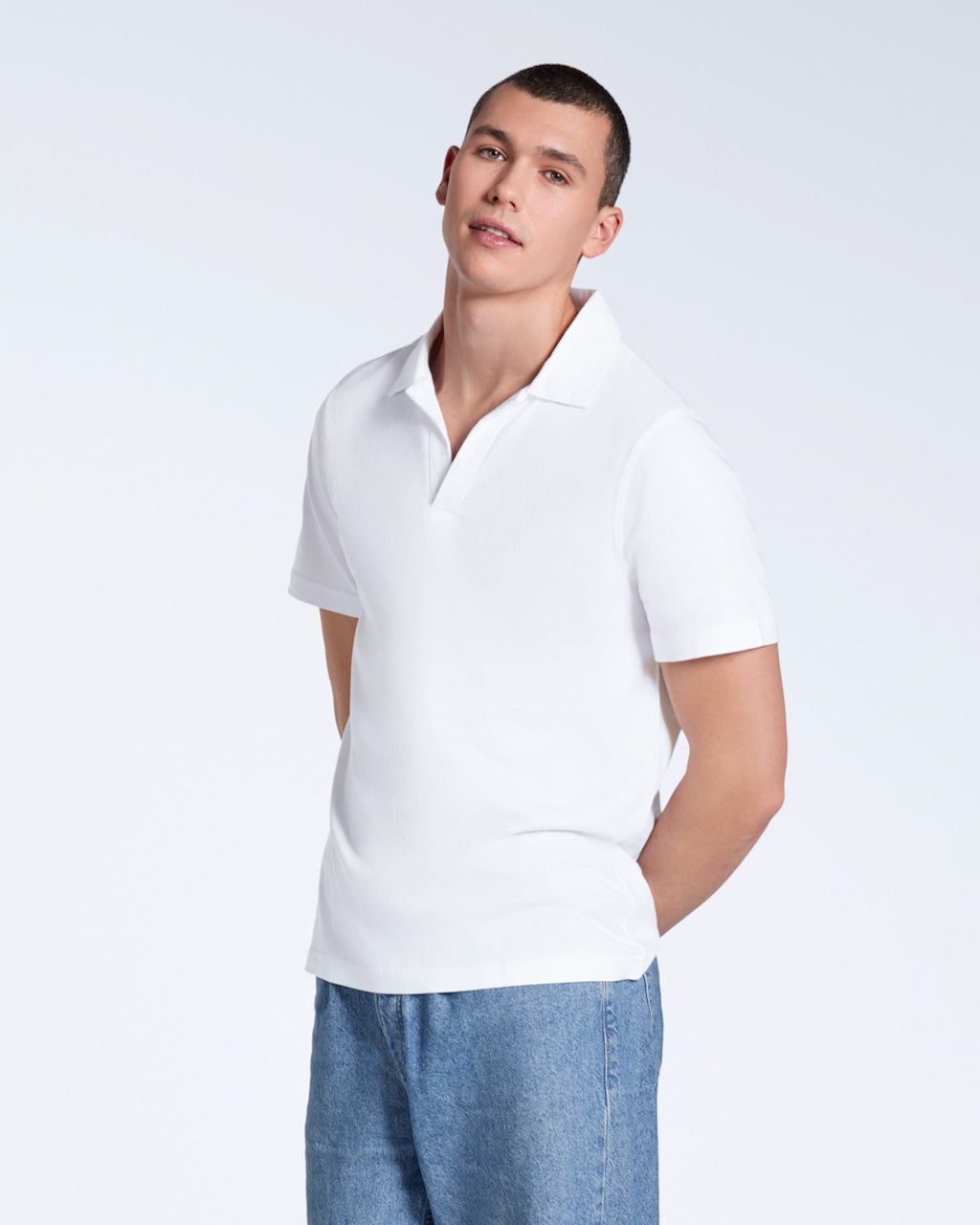Heren Polo Korte Mouw met Open Kraag en Relaxed Fit