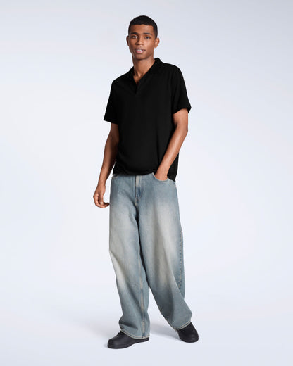 Heren Polo Korte Mouw met Open Kraag en Relaxed Fit