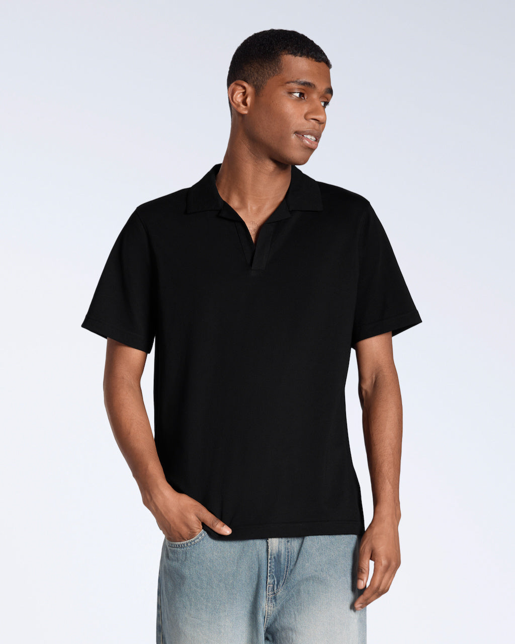 Heren Polo Korte Mouw met Open Kraag en Relaxed Fit