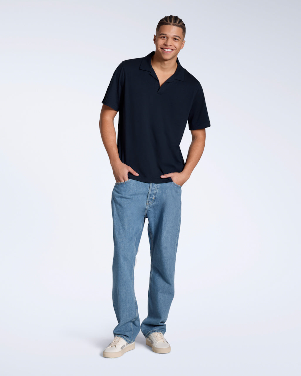 Heren Polo Korte Mouw met Open Kraag en Relaxed Fit