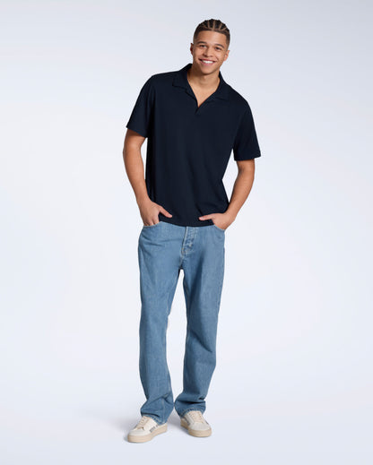 Heren Polo Korte Mouw met Open Kraag en Relaxed Fit