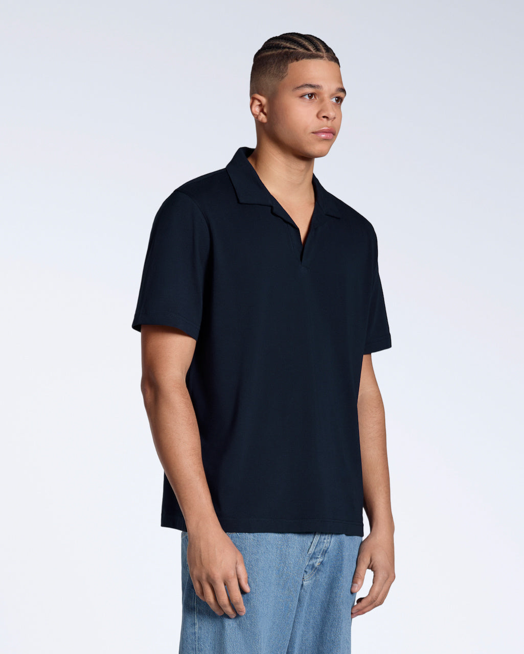Heren Polo Korte Mouw met Open Kraag en Relaxed Fit