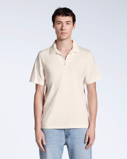 Heren Polo Korte Mouw met Open Kraag en Relaxed Fit Naturel