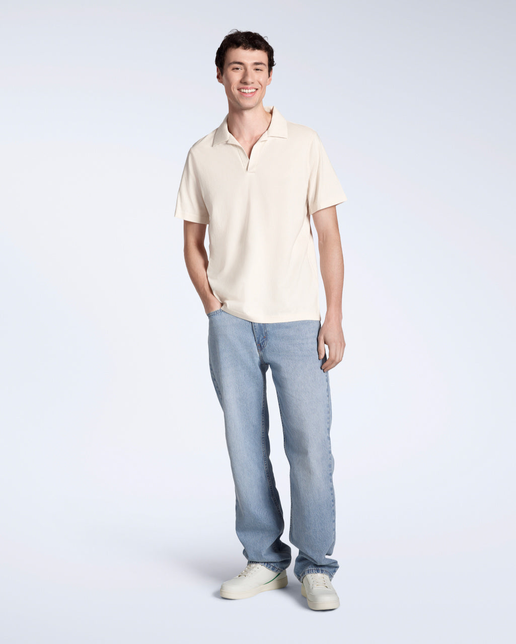 Heren Polo Korte Mouw met Open Kraag en Relaxed Fit