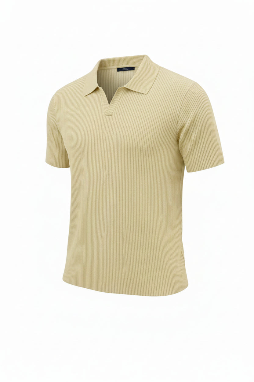 Heren Polo Korte Mouw met Open Kraag en Slim Fit