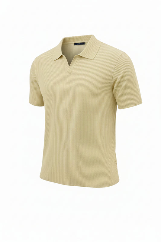 Heren Polo Korte Mouw met Open Kraag en Slim Fit