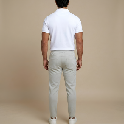 Heren Polo Korte Mouw met Rits en Slim Fit Kraag