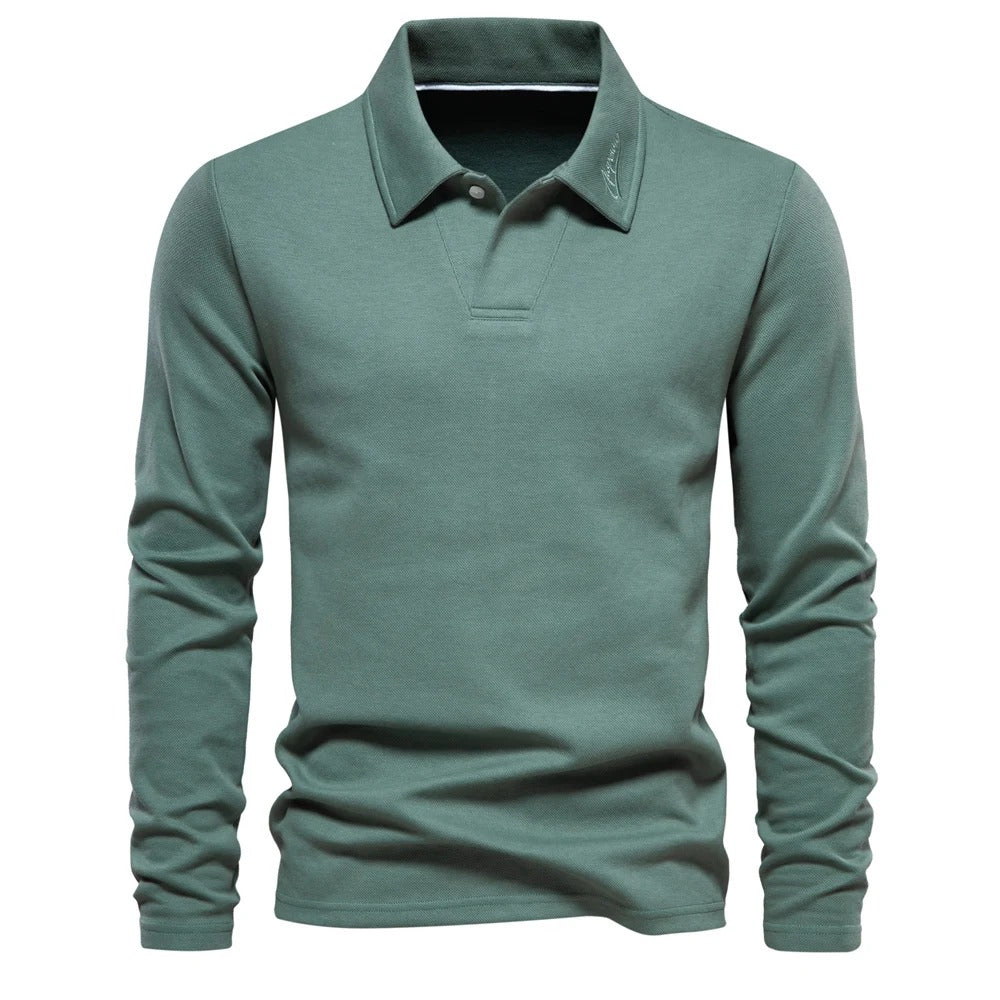 Heren Poloshirt met Lange Mouwen Groen