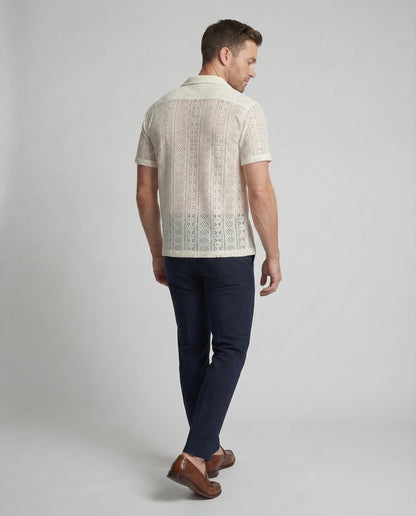 Heren Shirt Korte Mouw met Reverskraag en Doorknoopsluiting