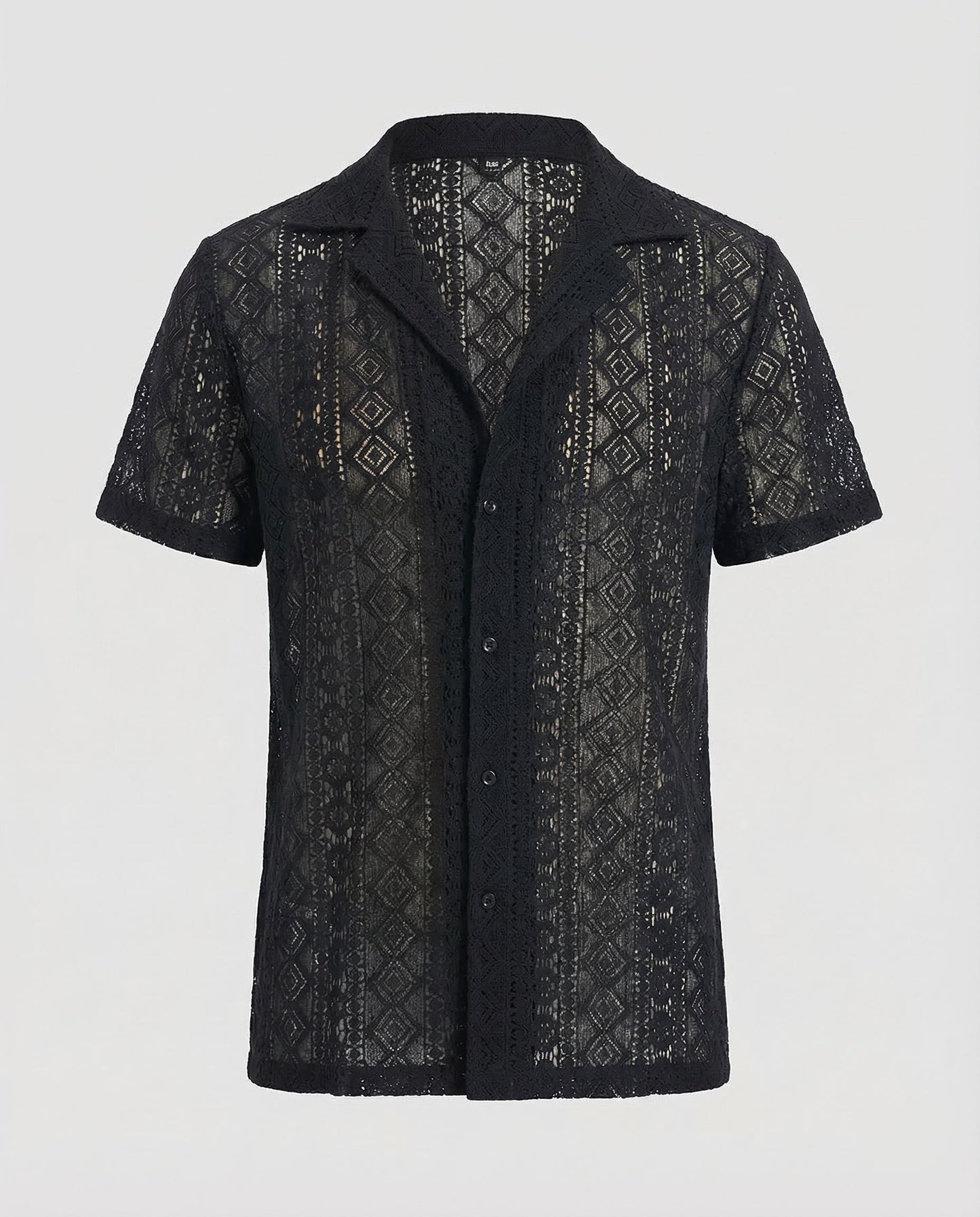 Heren Shirt Korte Mouw met Reverskraag en Doorknoopsluiting