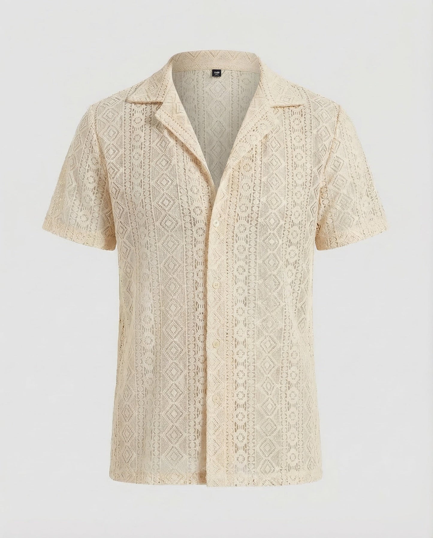 Heren Shirt Korte Mouw met Reverskraag en Doorknoopsluiting