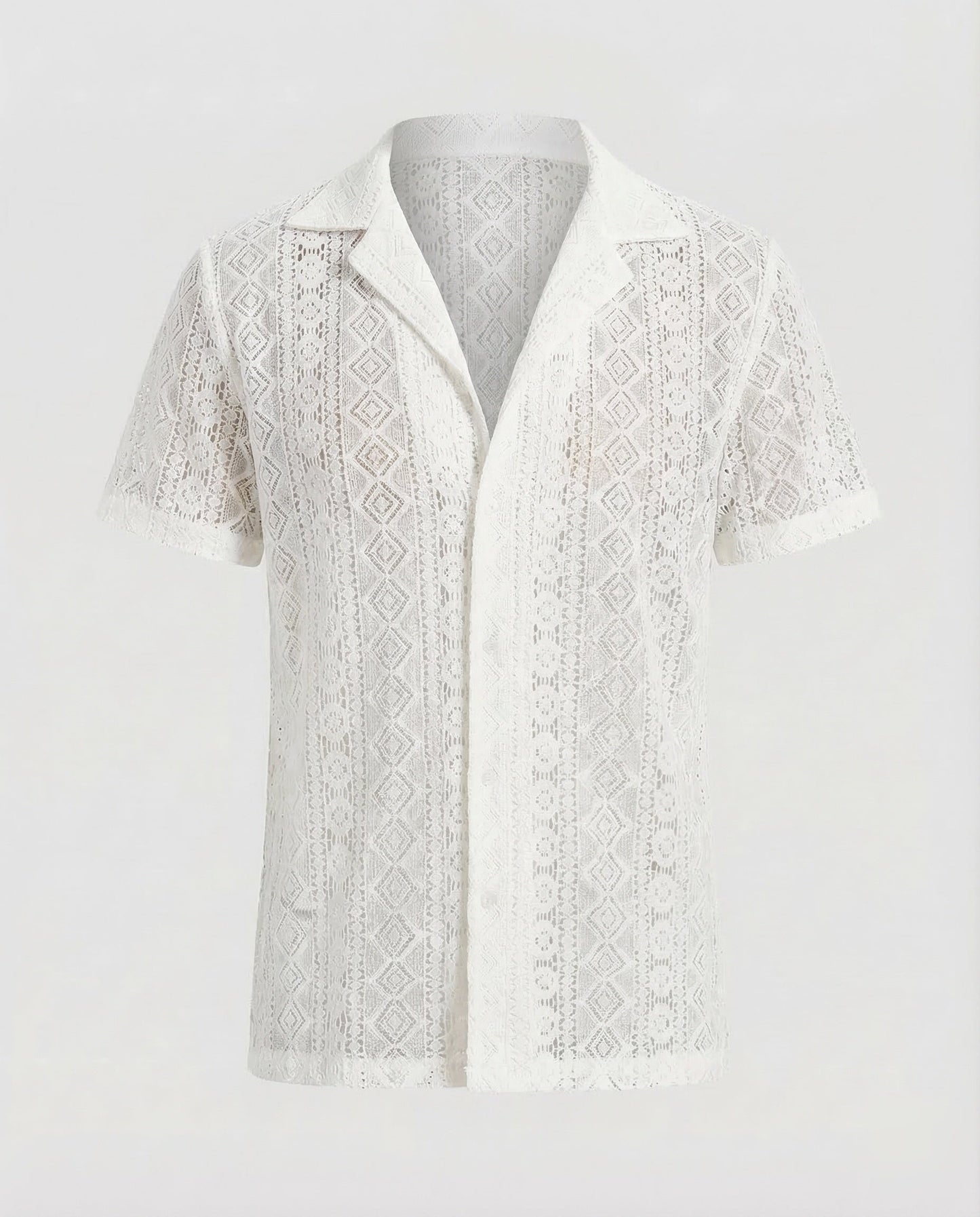 Heren Shirt Korte Mouw met Reverskraag en Doorknoopsluiting