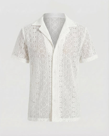 Heren Shirt Korte Mouw met Reverskraag en Doorknoopsluiting
