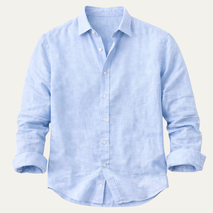Heren Shirt Lange Mouw met Klassieke Kraag en Knoopsluiting
