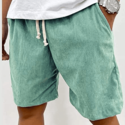 Heren Shorts met Trekkoord en Geribbelde Structuur Turquoise