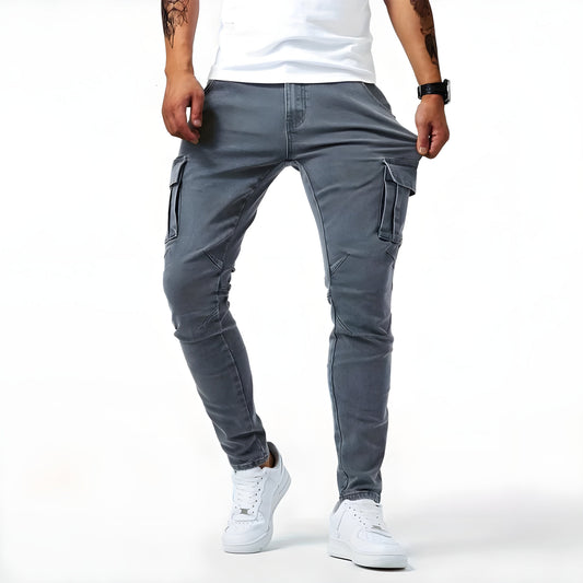 Heren Slim Cargo Jeans met Zijzakken