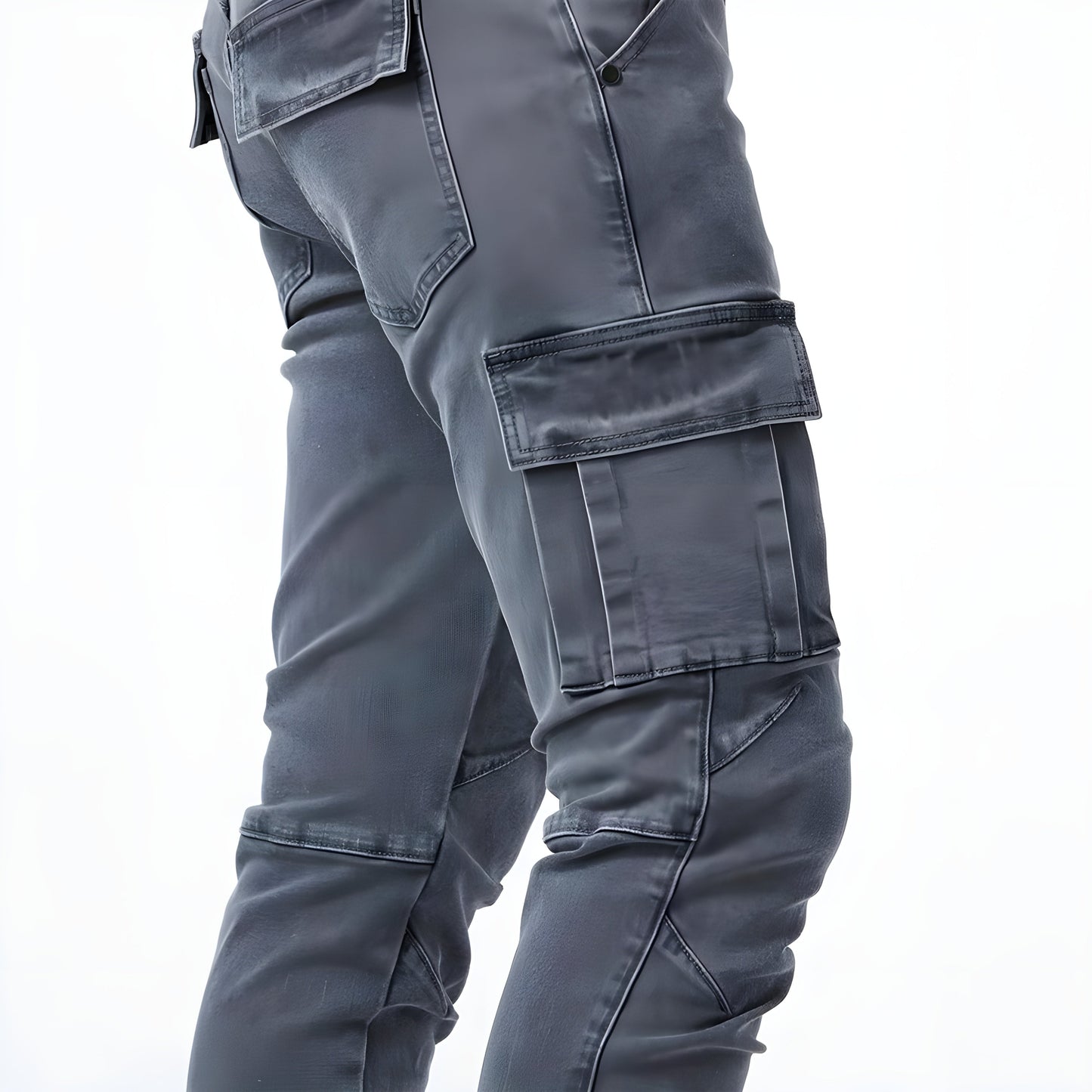 Heren Slim Cargo Jeans met Zijzakken
