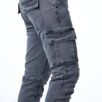 Heren Slim Cargo Jeans met Zijzakken