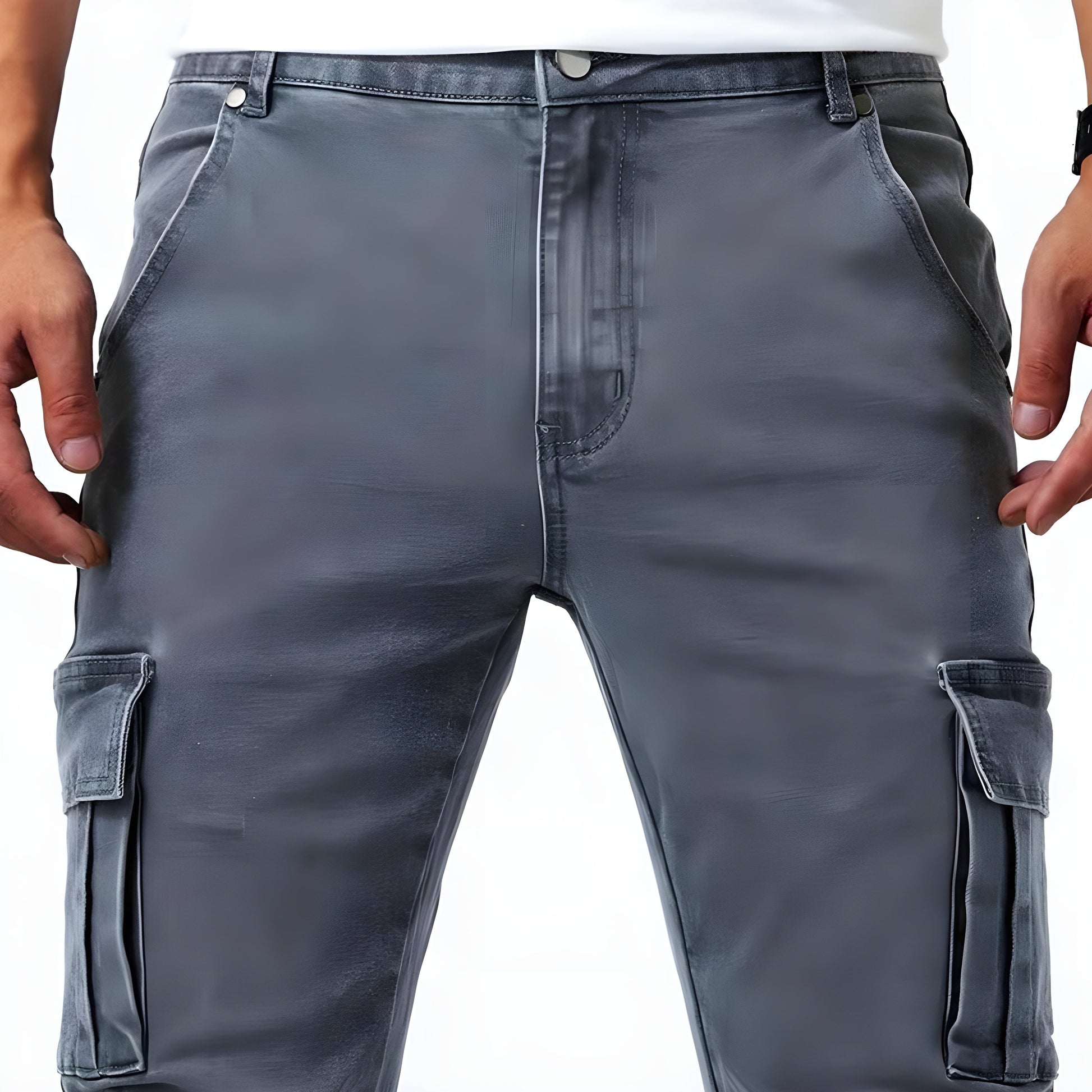 Heren Slim Cargo Jeans met Zijzakken