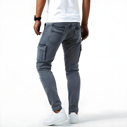 Heren Slim Cargo Jeans met Zijzakken
