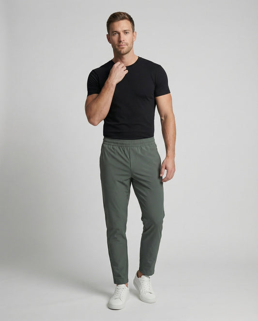 Heren Slim-fit Joggingbroek met Elastische Tailleband en Ritszakken