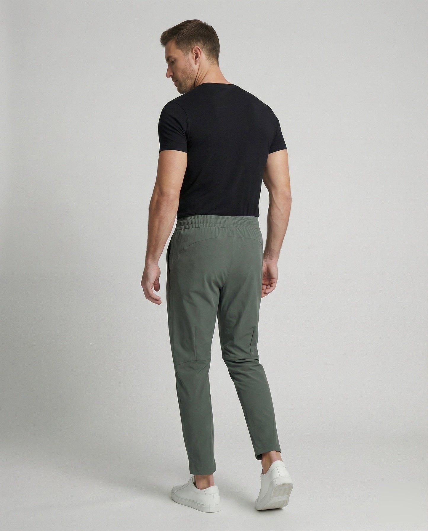 Heren Slim-fit Joggingbroek met Elastische Tailleband en Ritszakken