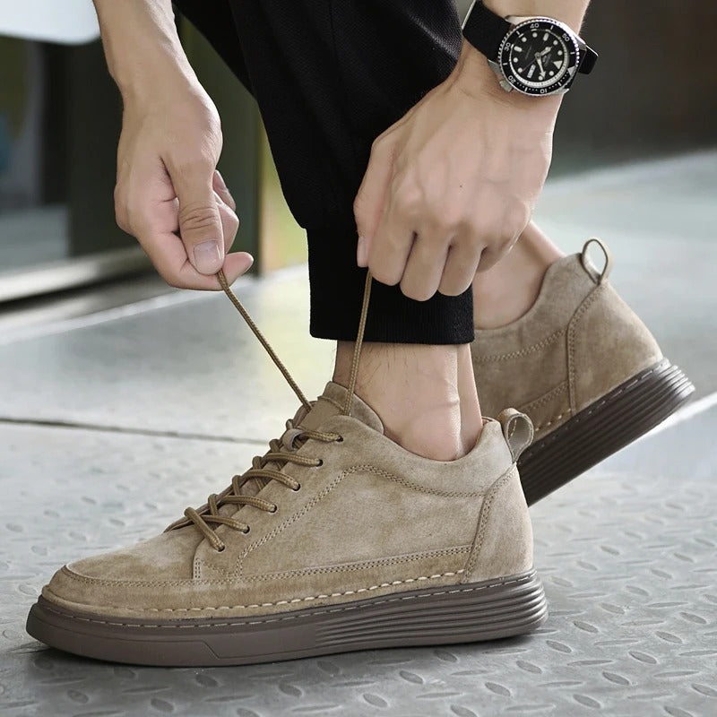 Heren Sneakers met Vetersluiting en Dikke Zool