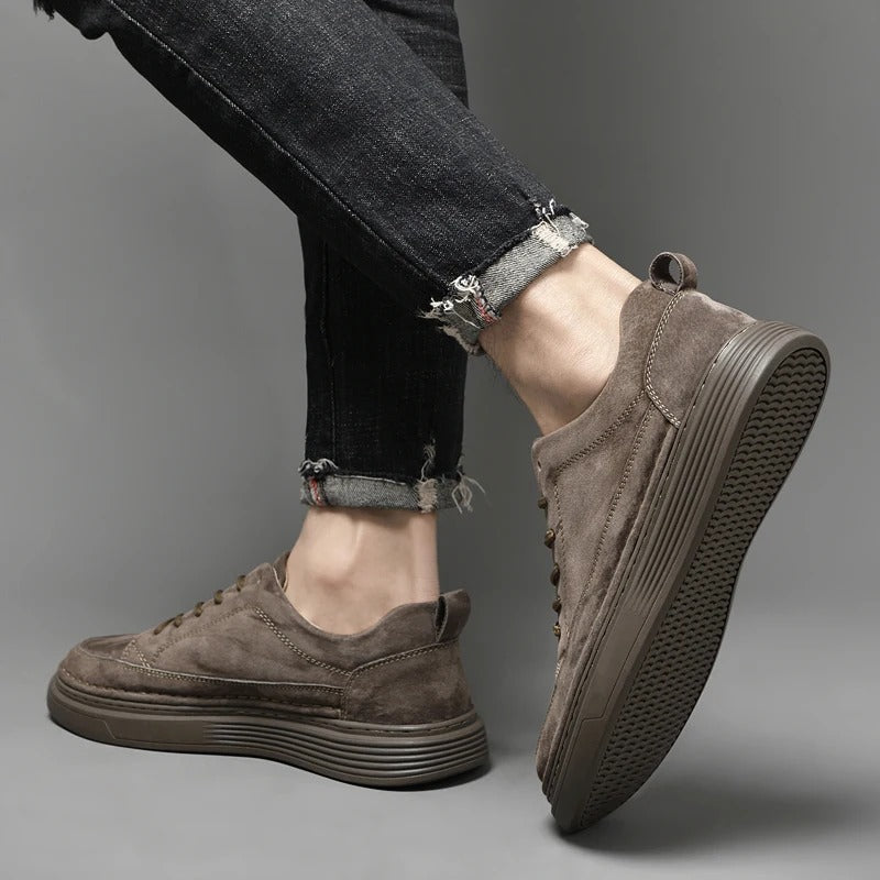 Heren Sneakers met Vetersluiting en Dikke Zool