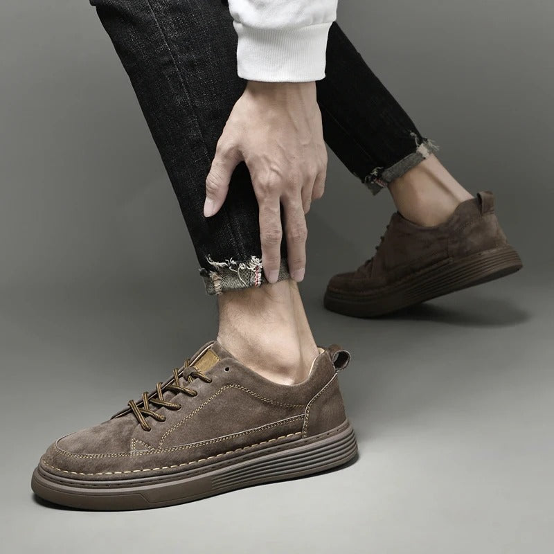 Heren Sneakers met Vetersluiting en Dikke Zool