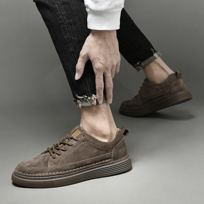 Heren Sneakers met Vetersluiting en Dikke Zool