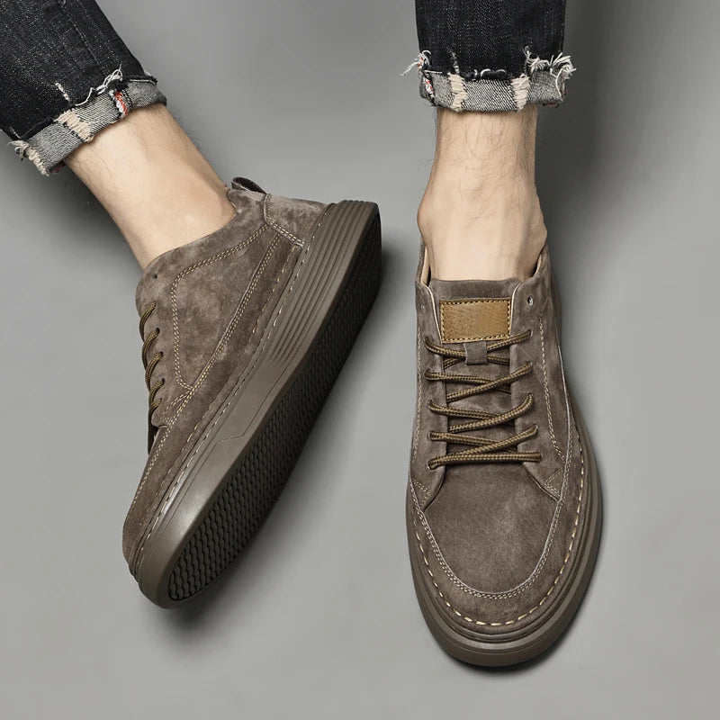 Heren Sneakers met Vetersluiting en Dikke Zool