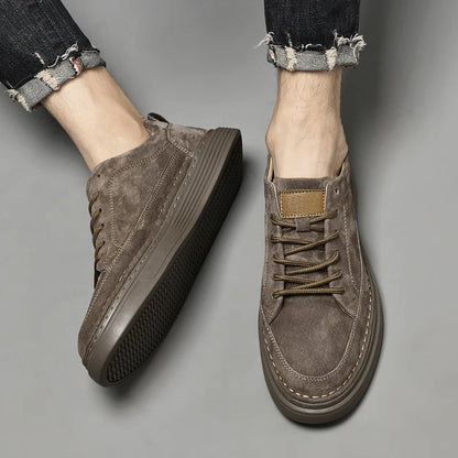 Heren Sneakers met Vetersluiting en Dikke Zool