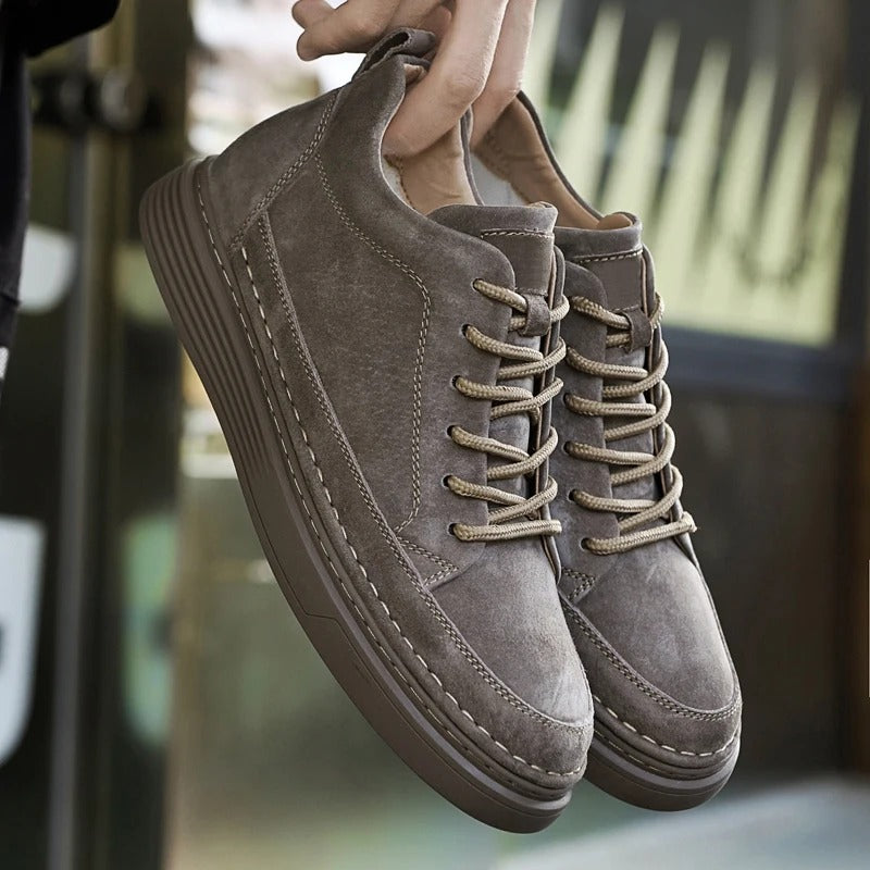 Heren Sneakers met Vetersluiting en Dikke Zool
