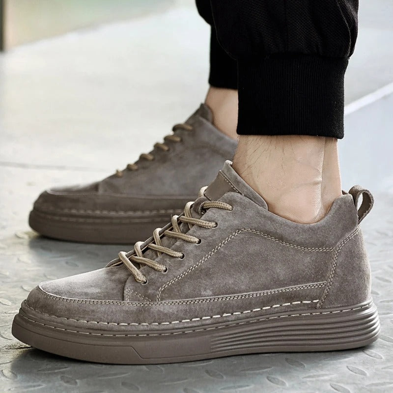 Heren Sneakers met Vetersluiting en Dikke Zool Bruin