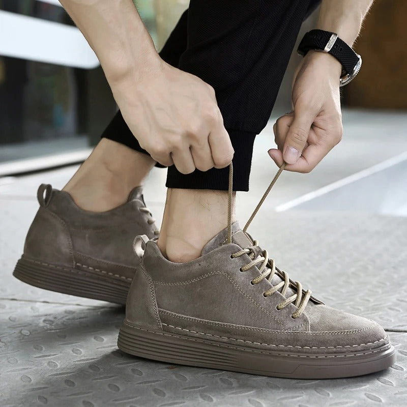 Heren Sneakers met Vetersluiting en Dikke Zool