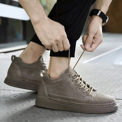 Heren Sneakers met Vetersluiting en Dikke Zool