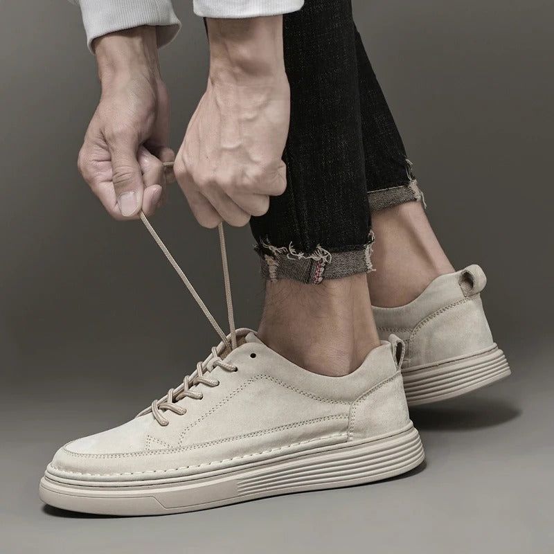 Heren Sneakers met Vetersluiting en Dikke Zool