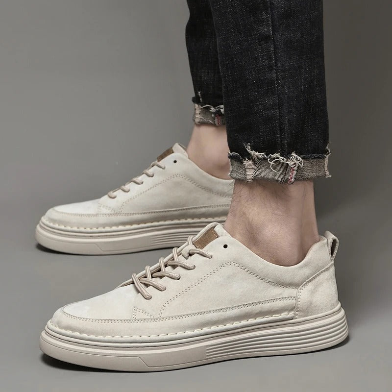 Heren Sneakers met Vetersluiting en Dikke Zool