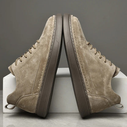 Heren Sneakers met Vetersluiting en Dikke Zool