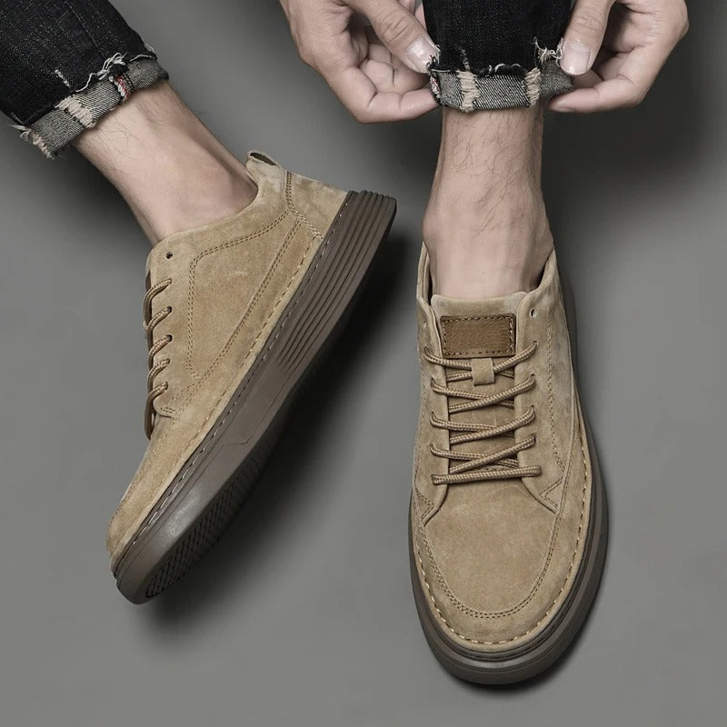 Heren Sneakers met Vetersluiting en Dikke Zool